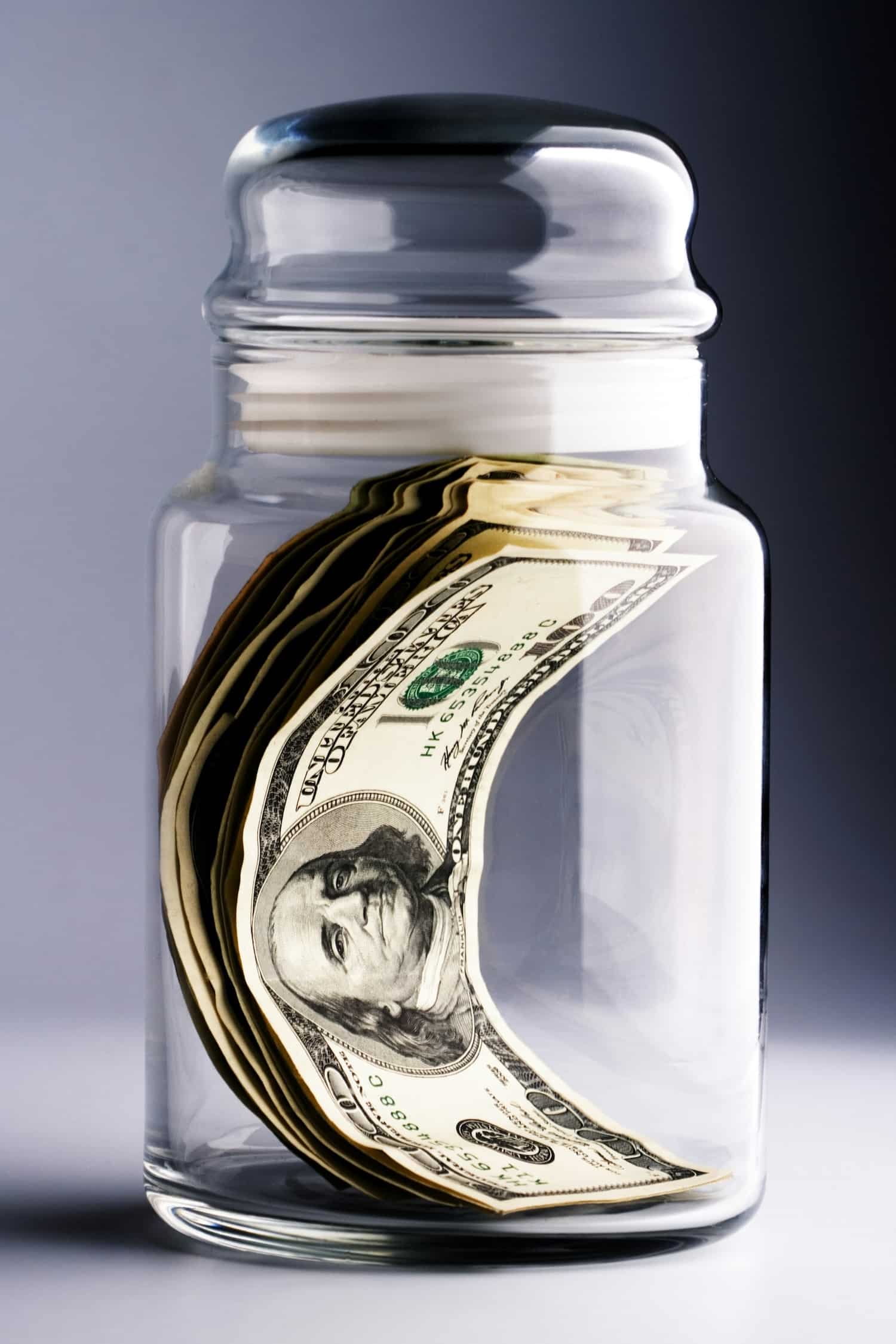 money in a jar